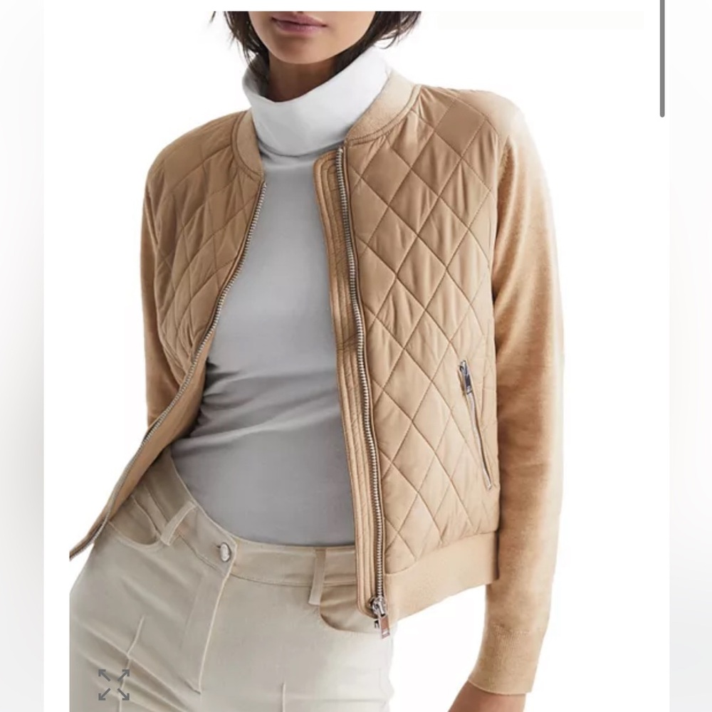 REISS Ayla Knit Hybrid Jacket